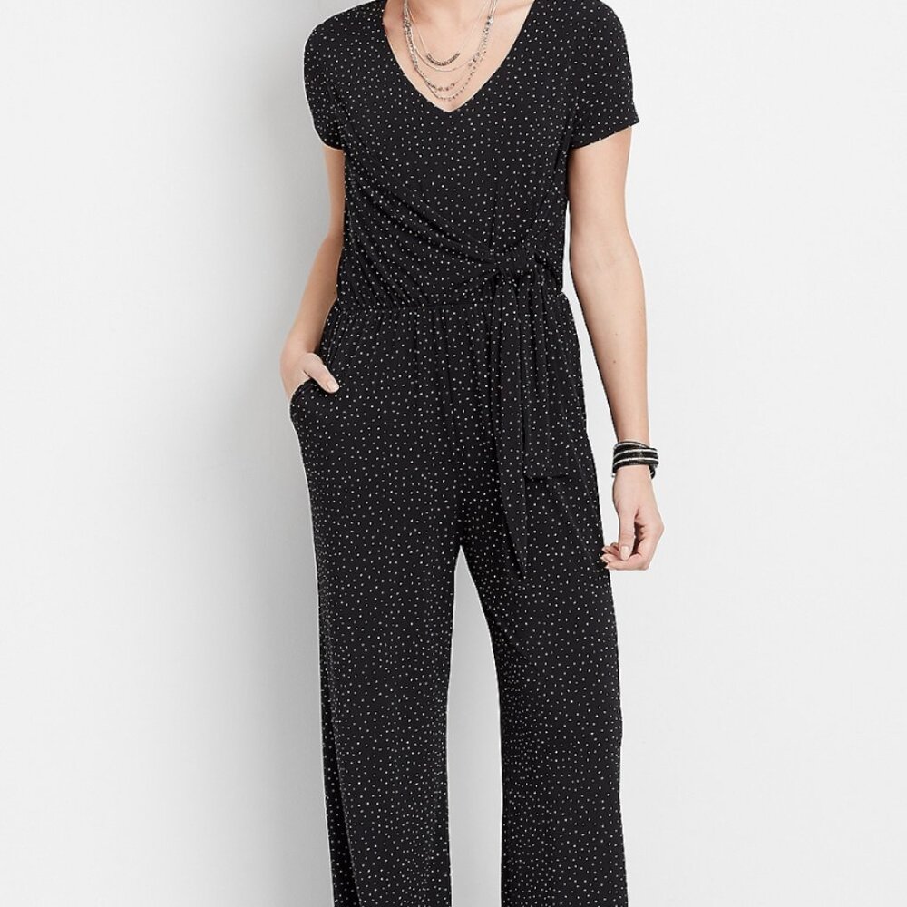 Maurices - Triangle Print Tie Front Jumpsuit